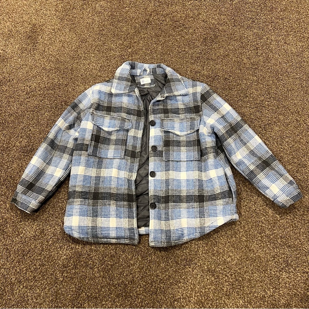 Hurley Blue Plaid Yardye Wool Shacket Lined Warm Button Women’s L EUC oversized